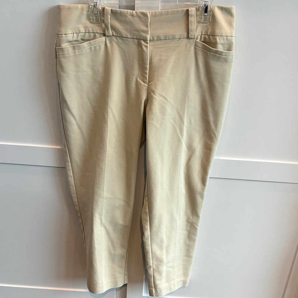 New York & Company Light Tan Cropped Trousers